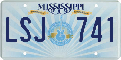 MS license plate LSJ741