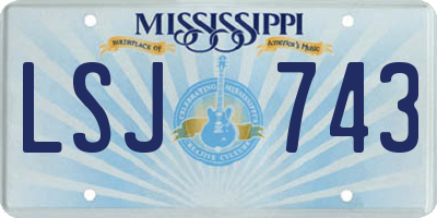 MS license plate LSJ743