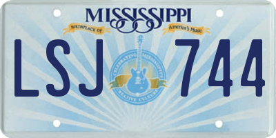 MS license plate LSJ744
