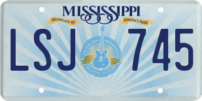 MS license plate LSJ745