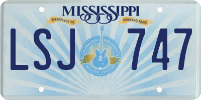 MS license plate LSJ747