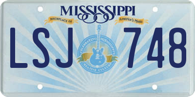 MS license plate LSJ748