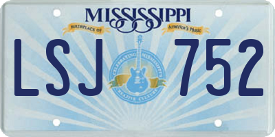 MS license plate LSJ752