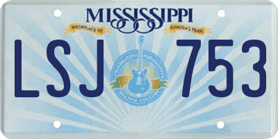 MS license plate LSJ753