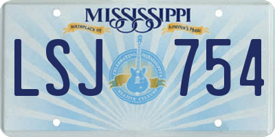 MS license plate LSJ754