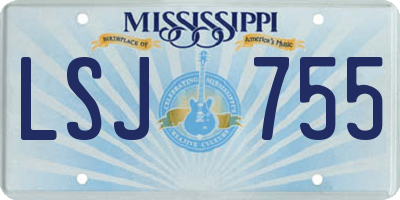 MS license plate LSJ755