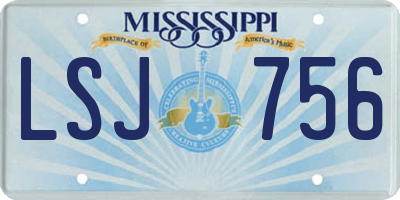 MS license plate LSJ756