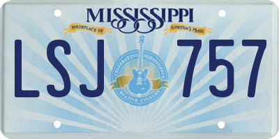 MS license plate LSJ757