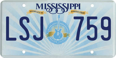 MS license plate LSJ759