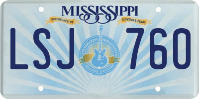 MS license plate LSJ760