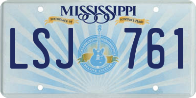MS license plate LSJ761