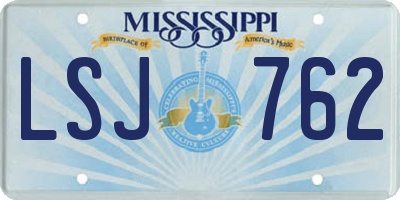 MS license plate LSJ762