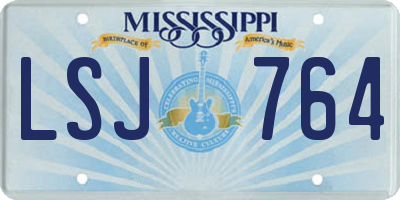 MS license plate LSJ764