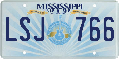 MS license plate LSJ766