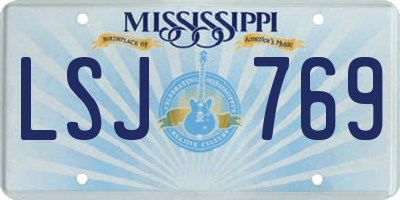 MS license plate LSJ769