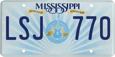 MS license plate LSJ770