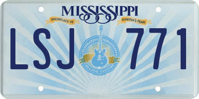 MS license plate LSJ771