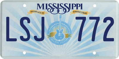 MS license plate LSJ772