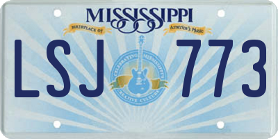 MS license plate LSJ773