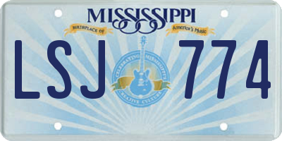 MS license plate LSJ774