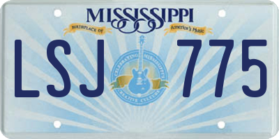 MS license plate LSJ775