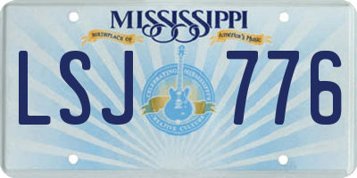 MS license plate LSJ776