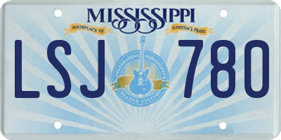 MS license plate LSJ780