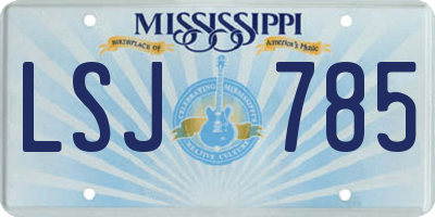 MS license plate LSJ785