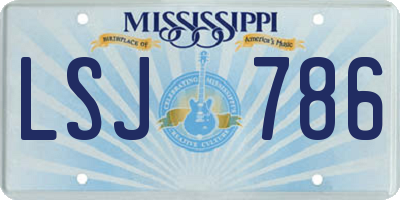 MS license plate LSJ786