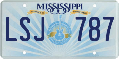 MS license plate LSJ787