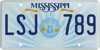 MS license plate LSJ789