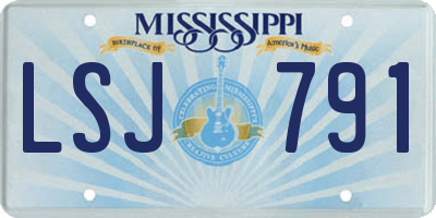 MS license plate LSJ791