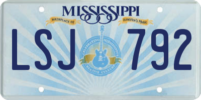MS license plate LSJ792
