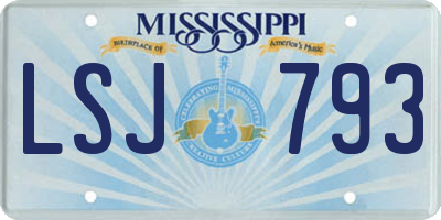MS license plate LSJ793