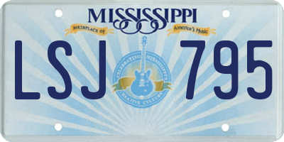 MS license plate LSJ795