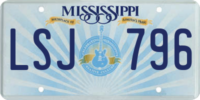 MS license plate LSJ796