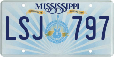 MS license plate LSJ797