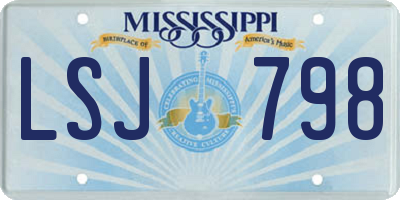 MS license plate LSJ798