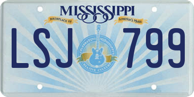 MS license plate LSJ799