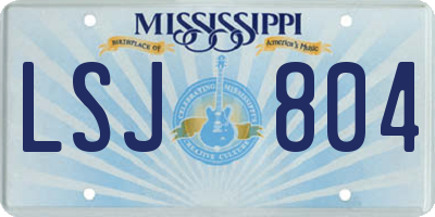 MS license plate LSJ804