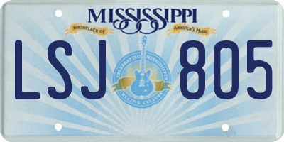 MS license plate LSJ805