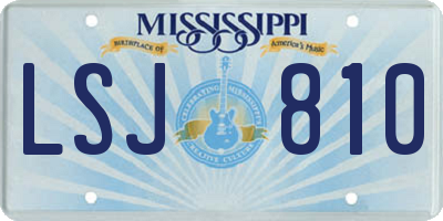 MS license plate LSJ810