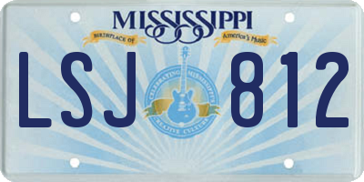 MS license plate LSJ812