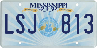 MS license plate LSJ813