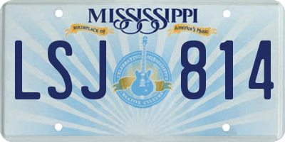 MS license plate LSJ814
