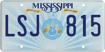 MS license plate LSJ815