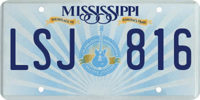 MS license plate LSJ816
