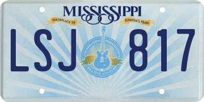 MS license plate LSJ817