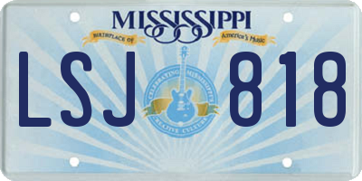 MS license plate LSJ818