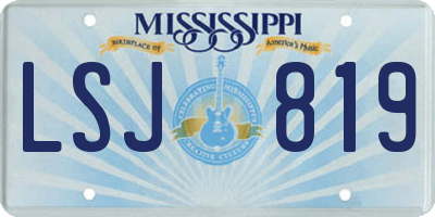 MS license plate LSJ819